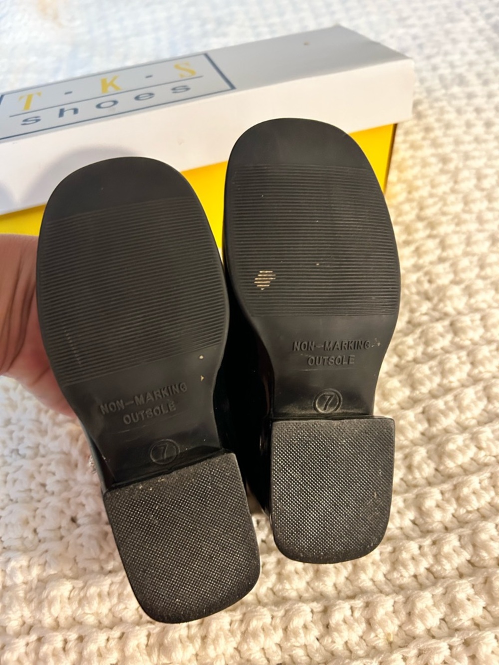 audrey Black Patent T-Strap Mary Janes with Pink Insole - Picture 8 of 13